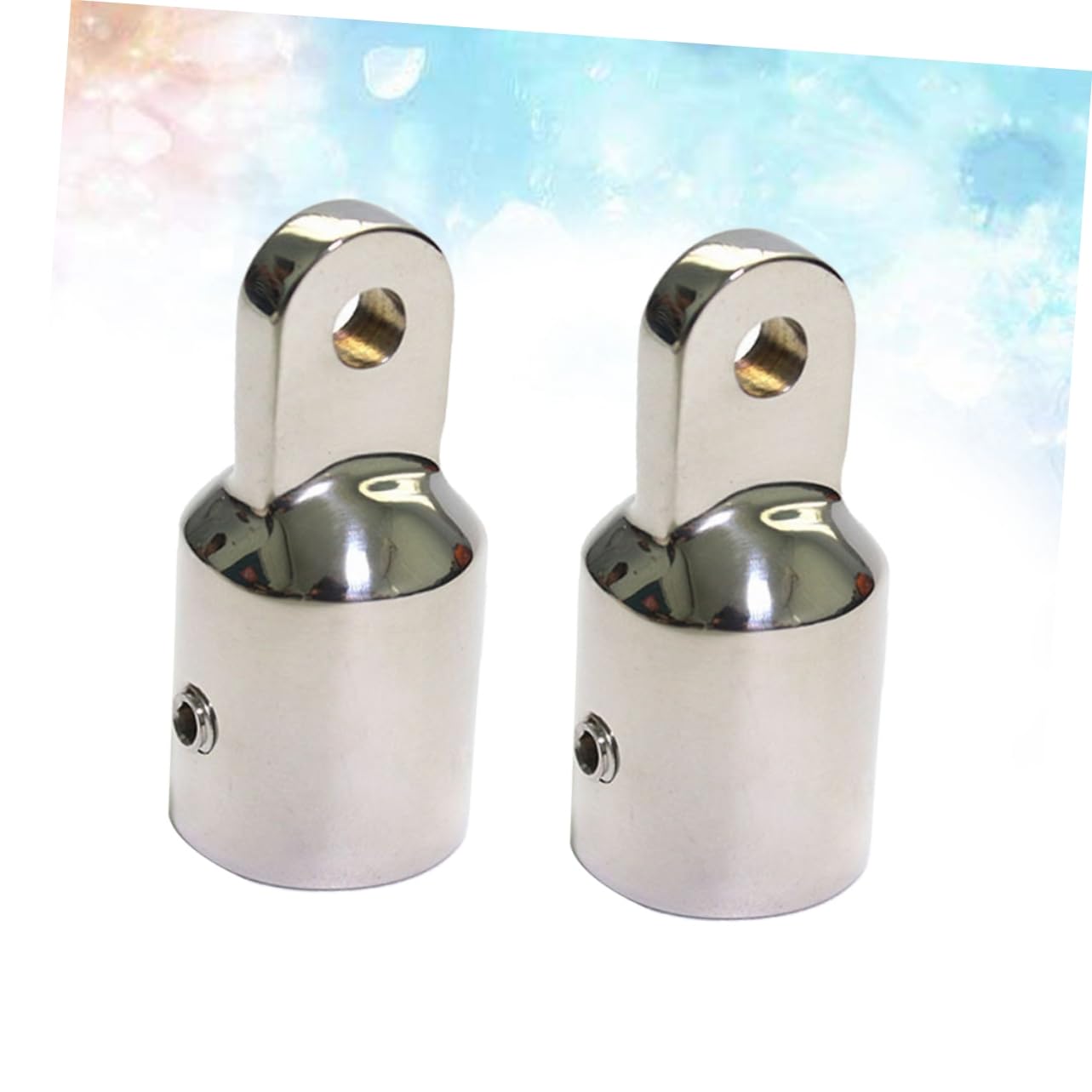 Mikinona Accessoires de Bimini Finition Miroir en Acier Inoxydable 316 Argenté 2 Pièces 25mm et Trous de Boulon 1/4 pour Bateaux et Canoës en Milieu Marin