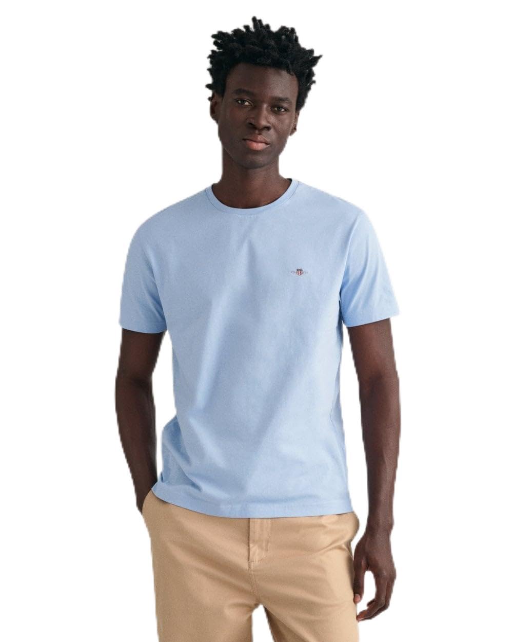 GANT Men's REG Shield SS T-Shirt, White, XS