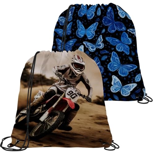 Sac à cordon pour moto imperméable lot de 2 taille unique