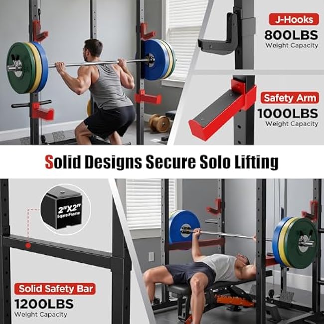 Sportsroyals Power Cage,1600lbs Multi-Function Power Rack with Adjustable Cable Crossover System and More Training Attachment, Weight Cage for Home Gym