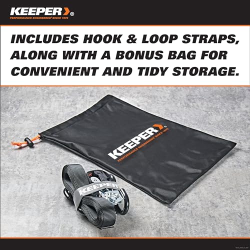 image for Keeper Ratchet Tie Down Straps Kit, 4 Pack - 1in. x 15ft. Heavy Duty C