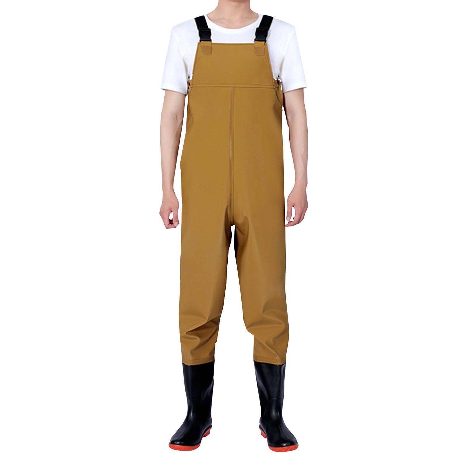 Generisch Pantaloni da pesca da uomo con stivali, da pesca, impermeabili, traspiranti, per attività all'aria aperta, casual, per pesca in acqua fredda e attività all'aria aperta