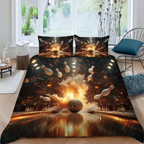 Housse de couette motif imprimé relief 3D avec 2 taies d'oreiller - 3