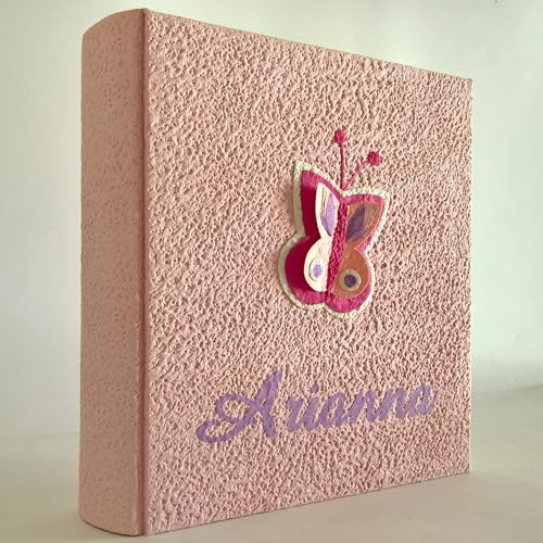 Album fotografico farfalla farfallina rosa chiaro con...