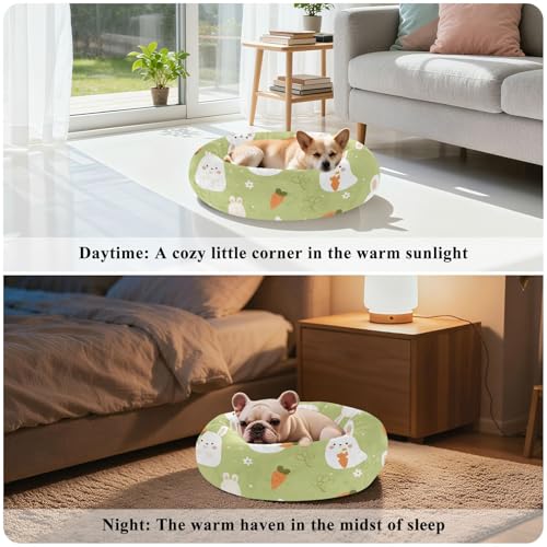 Coussin chat XS vert avec rebords protecteurs motif lapin mignon - 5