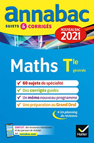 🔊👍 Télécharger 📒📚📓📔 Annales du bac Annabac 2021 Maths Tle générale (spécialité) : sujets & corrigés nouveau bac (An Livre PDF Gratuit