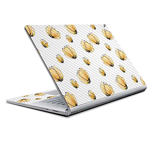 Image of MightySkins Carbon Fiber Skin for Microsoft Surface Book 2 13 inch (2017) - Yellow Poppy,Protective, Durable Textured Carbon Fiber Finish,Easy to Apply, Remove, and Change Styles,