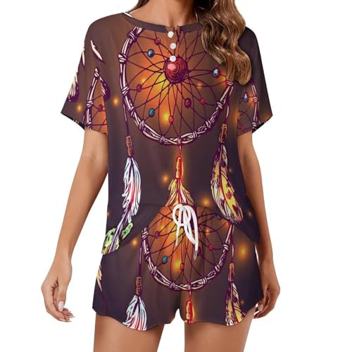 Pyjama femme Attrape-Rêves anti-transpiration manches courtes été