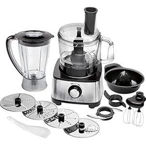ProfiCook® 3in1 keukenmachine | blender, keukenmachine en citruspers | 1200W | om te hakken, raspen en kneden | vulopening | traploze snelheid | incl. 11 accessoires | PC KM 1063