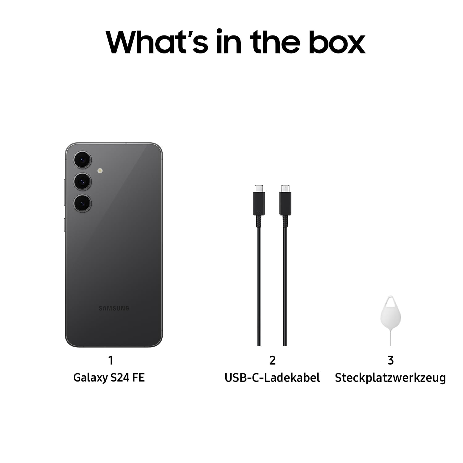 Samsung Galaxy S24 FE AI Smartphone ohne Vertrag, AI Handy mit Android, 8 GB RAM, 128 GB Speicher, 50-MP-Kamera, Lange Akkulaufzeit, Graphite, 36 Monate Herstellergarantie [Exklusiv bei Amazon]
