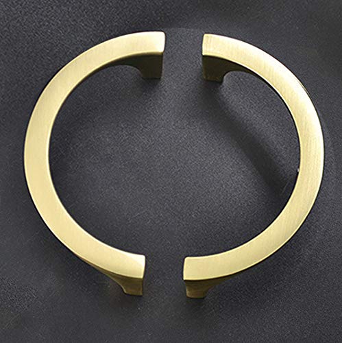 2Pir de manijas de hardware de gabinete, manijas de cajones, manijas de armario, manijas de gabinete de TV, elegantes manijas de cobre dorado, manijas de doble agujero Cover