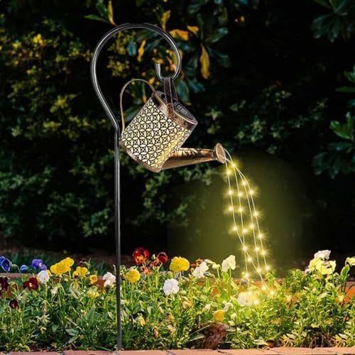Lighted Watering Can for Garden: See What Makes These 5 Shine 6 Watering Can with Lights, Solar Lights for Outdoor Garden Art Decor Hanging Solar Lanterns, Metal Waterproof for Walkway Yard Pathway Patio Table