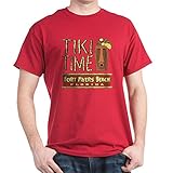 CafePress Tiki Time On Ft. Myers Beach Dark T Shirt 100% Cotton T-Shirt Cardinal