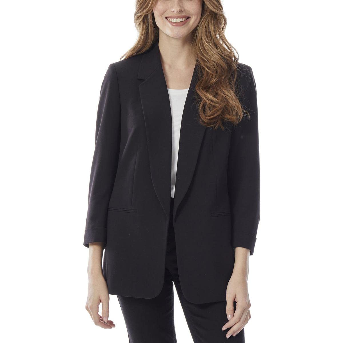 Jones New York Womens Jones New York Womens Shawl Collar Blazer with Rolled Cuff Sleeves
