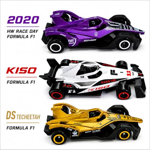 Image of 1:64 Scale Diecast Alloy Formula Racing Car Set of 6 - Metal F1 Style Mini Collectible Toy Cars with Free Rolling Wheels, Realistic Racing Models for Kids, Boys, Adults & Collectors Gift Set