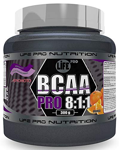 Life Pro BCAA Pro 8:1:1 Ajinomoto 300 gramos | Suplemento con Aminoácidos de Cadena Ramificada, Leucina, Valina e Isoleucina, Sabor Naranja