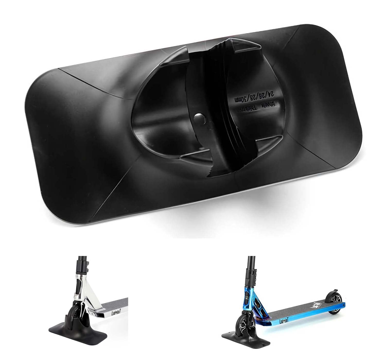 BueuweUniversal Scooter Stand fits Most Scooters (Professional Stunt Scooters), for 24/26/28/30mm Wide 100-200mm Diameter Scooter Wheels, Scooter Base for Kids,Black