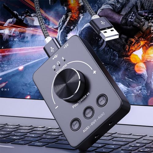 Contrôleur de volume USB Bluetooth avec commutateur audio 3.5 mm pour PC et casque - 6