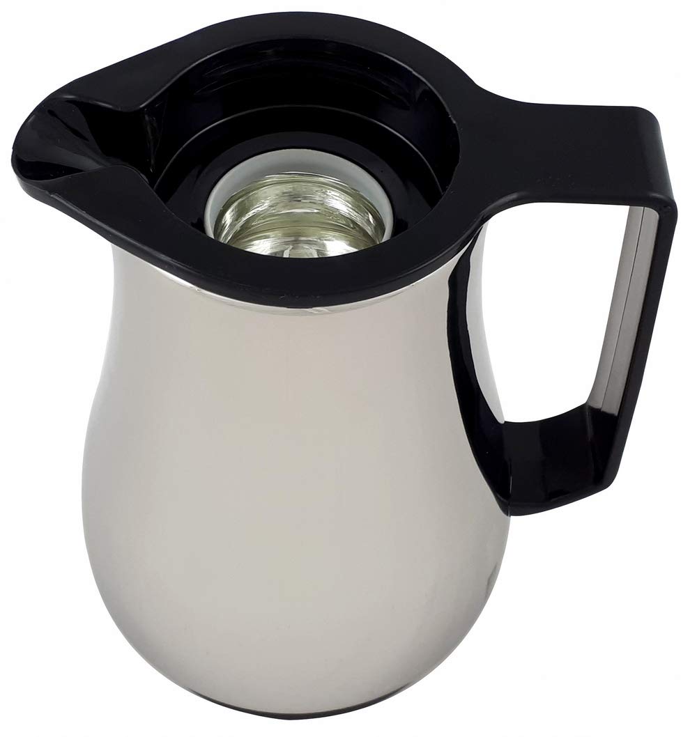 Helios Isolierkanne Champion Schwarz 0,6L – 6h Heiß - Hält Getränke heiß & kalt – Elegantes Design mit verchromtem Stahl - Einfache Reinigung