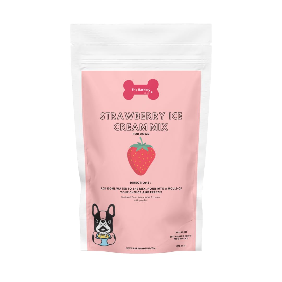 The Barkery by NV - Ice Cream Treat for Dogs - Instamix, Strawberry Flavour (Pack of 1)