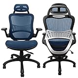 Komene Ergonomic Chairs for Office &Home: Passed BIFMA/SGS Weight Support Over 300Ibs,The Most Comfortable Mesh Cushion&High Back-Adjustable Headrest Backrest,Flip-up Armrests,360-Degree Swivel Chairs