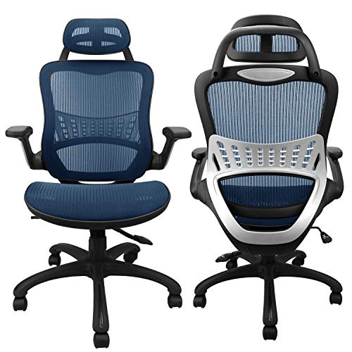 Komene Ergonomic Chairs for Office &Home: Passed BIFMA/SGS Weight Support Over 300Ibs,The Most Comfortable Mesh Cushion&High Back-Adjustable Headrest Backrest,Flip-up Armrests,360-Degree Swivel Chairs