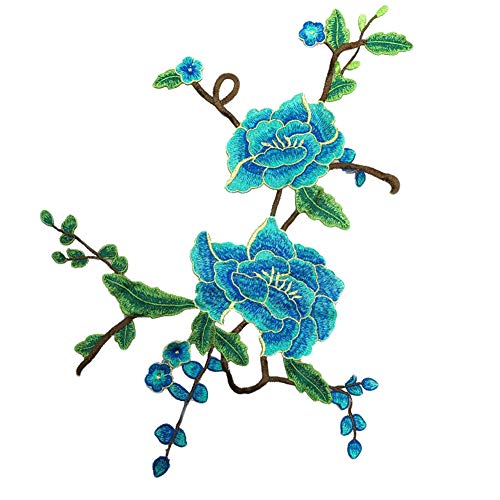 Toruiwa Thermocollant Patch Sticker Broderie Ecusson à Coudre Forme de Rose Diy pour Chapeau Vêtement T-shirt Jeans Veste Jupe 35 * 34cm