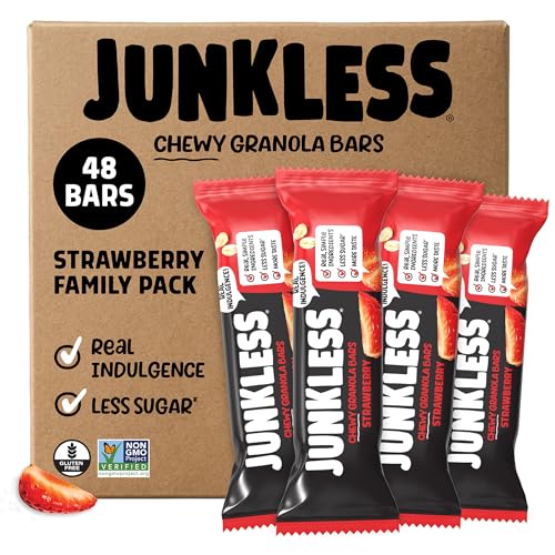 JUNKLESS Chewy Granola Bar 48 Bar Family Pack...