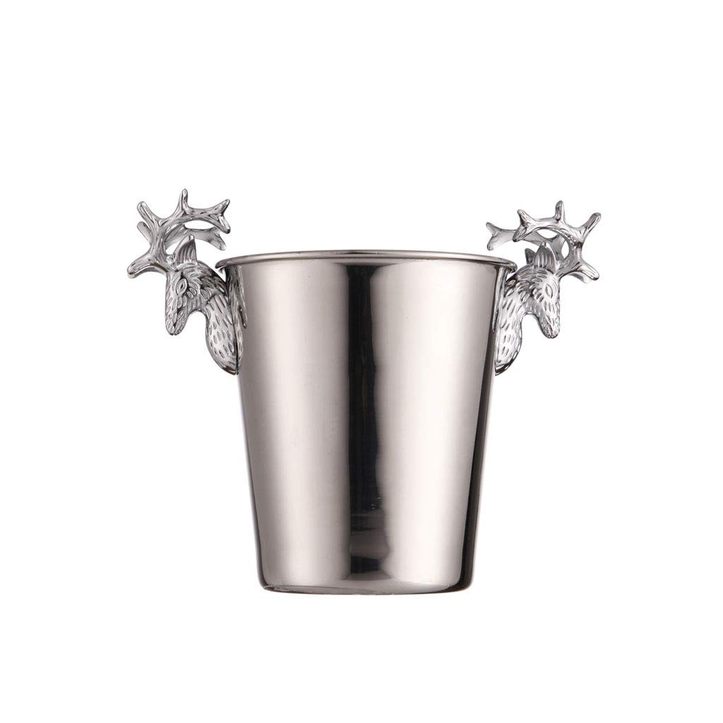 Ice Bucket Edelstahl EIS Eimer Tragbarer Eiskübel Hotel Wein Eimer Champagner Eimer Getränk Eimer Party Aktivitäten und Camping Geschirr sektkühler eiseimer (Color : B)