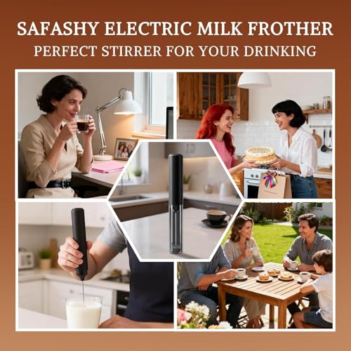LSLCQW Rechargeable Milk Frother Handheld, Coffee Frother Wand Drink Mixer with Stainless Steel Whisk for Coffee, Cappuccino, Lattes, Frappe, Matcha and Hot Chocolate, (Black) - image 8