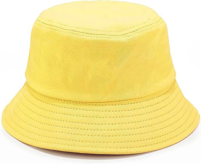 Voarge Sombreros De Pescador, Plegable Bucket Hat, Plegable Sombreros, para Hombres Mujeres Pesca Unisex Gorra de Playa al Aire Libre 56-58cm, Amarillo