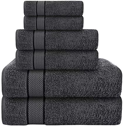 CRAFTBERRY- Bath Towels Set-100% Cotton- 2 Bath Towels, 2 Hand Towels & 2 Washcloths- Large, Quick Dry, Absorbent, Plush, Soft- Home, Hotel, Shower- 6 Piece Luxury Bathroom Towels - Sage Green / Olive