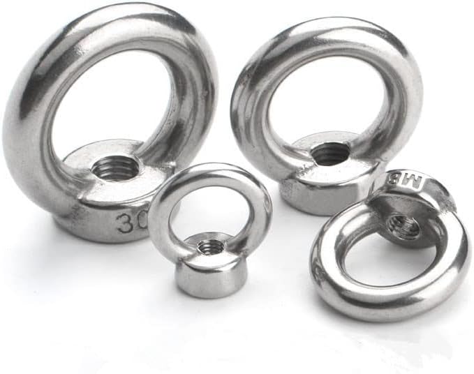 Generic M3 M4 M5 M6 M8 M10 M12 304 stainless steel Lifting eye nuts/Screw Ring eyebolt Ring Hooking nut screws - (Size: M5 2pcs, Color: Nut)