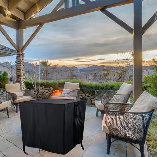 Aidetech Fire Pit Cover Square, 28 inch Waterproof Fire Pit Table Cover, Patio Gas Fireplace Covers - 28”L x 28”W x 25”H - 5