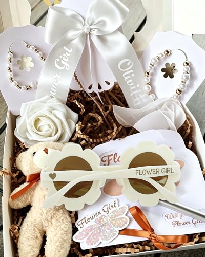 Image of 2PCS Flower Girl Gift Sunglasses-Daisy Floral Round Shaped Sunglasses, Little Bridesmaid Proposal Gift