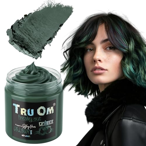 Image of Temporay Hair Color Wax | Metallic Shine | For Men & Women | DIY Instant Hair Color | Temporay Color 1 Day 1 Wash | No Ammonia, Bleach & Damage | Dark Green - 100 gram