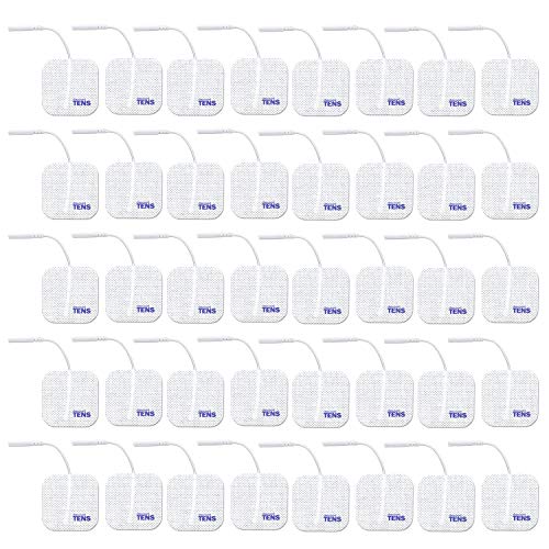 Image of Discount TENS 2mm Pin Electrode Pads, 2 x 2 Inch, 40 Pack | 2mm pin compatibility, long-lasting latex-free hydrogel, flexible and comfortable, even current flow, strong skin adhesion