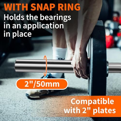 EZ Curl Bar 47 inch/4ft Olympic Barbell 75K PSI, 300LBS Weight Capacity Hard Chrome/Ceramics Coating with Copper Sleeve and Needless Bearing for Weightlifting, Hip Thrusts, Squats and Lunge - Image 3