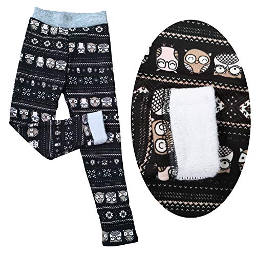 Auranso Lot De 2 Pantalons Polaires Thermo Pour Fille - Leggings Enfants Chauds Et Confortables