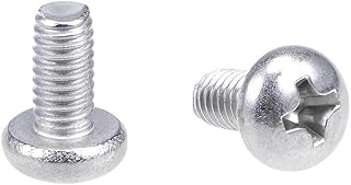 uxcell M4x8mm Machine Screws Pan Phillips Cross Head Screw 304 Stainless Steel Fasteners Bolts 20Pcs