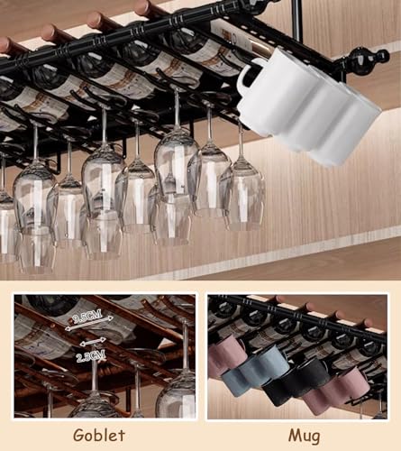 Présentoir en métal et rangement élégant du vin pour bouteilles et verres à pied