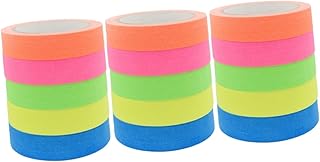 SHINEOFI 3 Juegos De Cintas Fluorescentes De Algodón Uv Para Decoración Autoadhesivas Para Fotografía Color Amarillo Y Verde 5 Rollos X 3