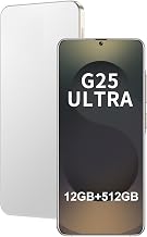 Unlocked Cell Phones G25 Ultra 5G Smartphone Android 15 Unlocked Phones 12GB+512GB Snapdragon 8Gen3 7" HD Screen 48MP+108MP 6800mAh Support Dual SIM Fingerprint Lock GPS Face ID (White)
