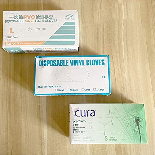 Guantes de PVC para manipulación de alimentos y clínicas dentales, transparentes 3