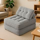 MAGMALIFE Sofá Plegable 2 en 1, Terciopelo Suave, Relleno de Memory Foam, Respaldo Antideslizante, Color Gris, 85x85x78...