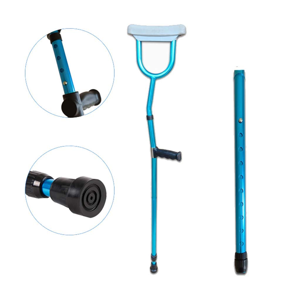 MU Ascellare Stampelle per Anziani Disabili Stampelle, Medico Ergonomica Regolabile in Altezza Pieghevole Walking Stick in Alluminio,1Pcs