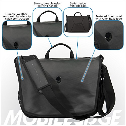 Alienware Vindicator 2.0 Gaming Laptop Messenger Bag, 13 Inch/15 Inch/17 Inch For Students, Gamers, Black/Teal Blue (Awv1317M2.0) #TOP5