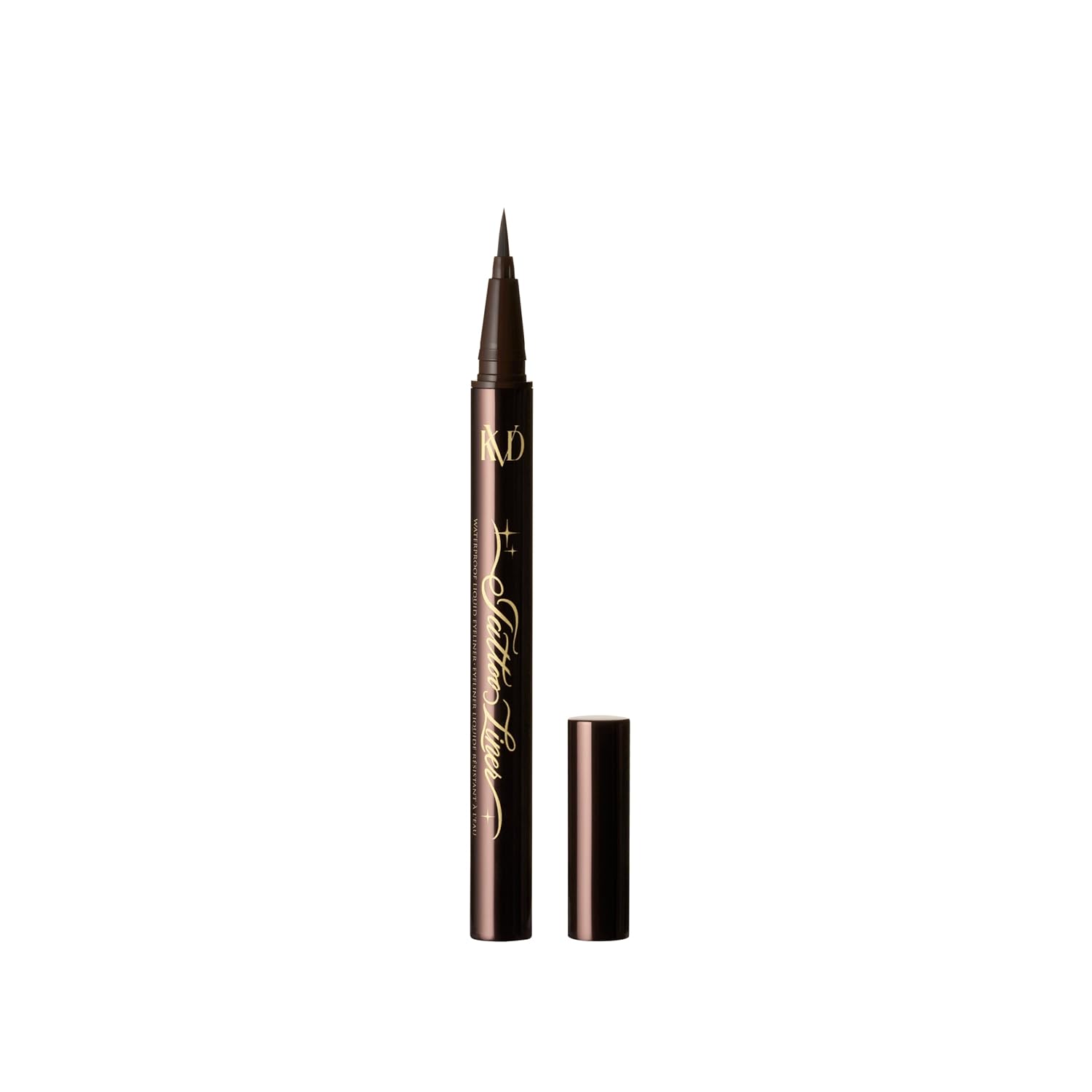 KVD Tattoo Liner - Trooper Black - Satin Black, Waterproof Liquid Eyeliner, Ultra‑Precise Brush Tip, Smudge‑Resistant All‑Day Wear, Vegan & Cruelty‑Free, Paraben-Free
