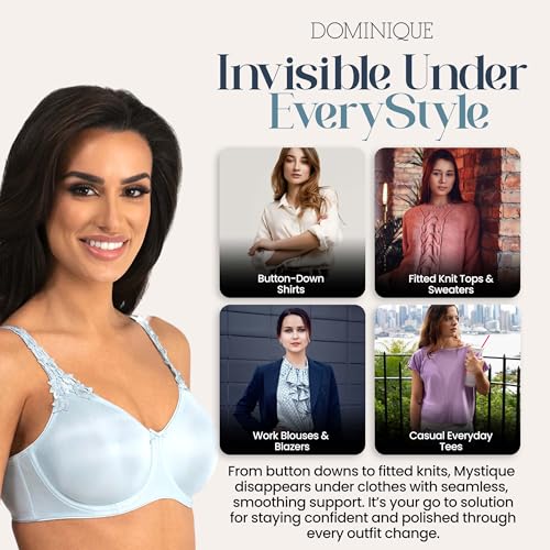 Image of Dominique Mystique Minimizer Bra #7000 - Seamless Full Figure Underwire Lingerie for Women, Smooths & Shapes