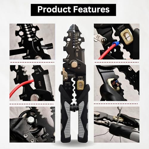 Image of Multifunction Wire Stripper Tool, Wire Cutter & Wire Crimper Plier | Cable Cutter, Cable Stripper, Electrical Wire Stripping Tool for Electrician, Wiring Tools Heavy Duty Hand Tool(25 IN 1)